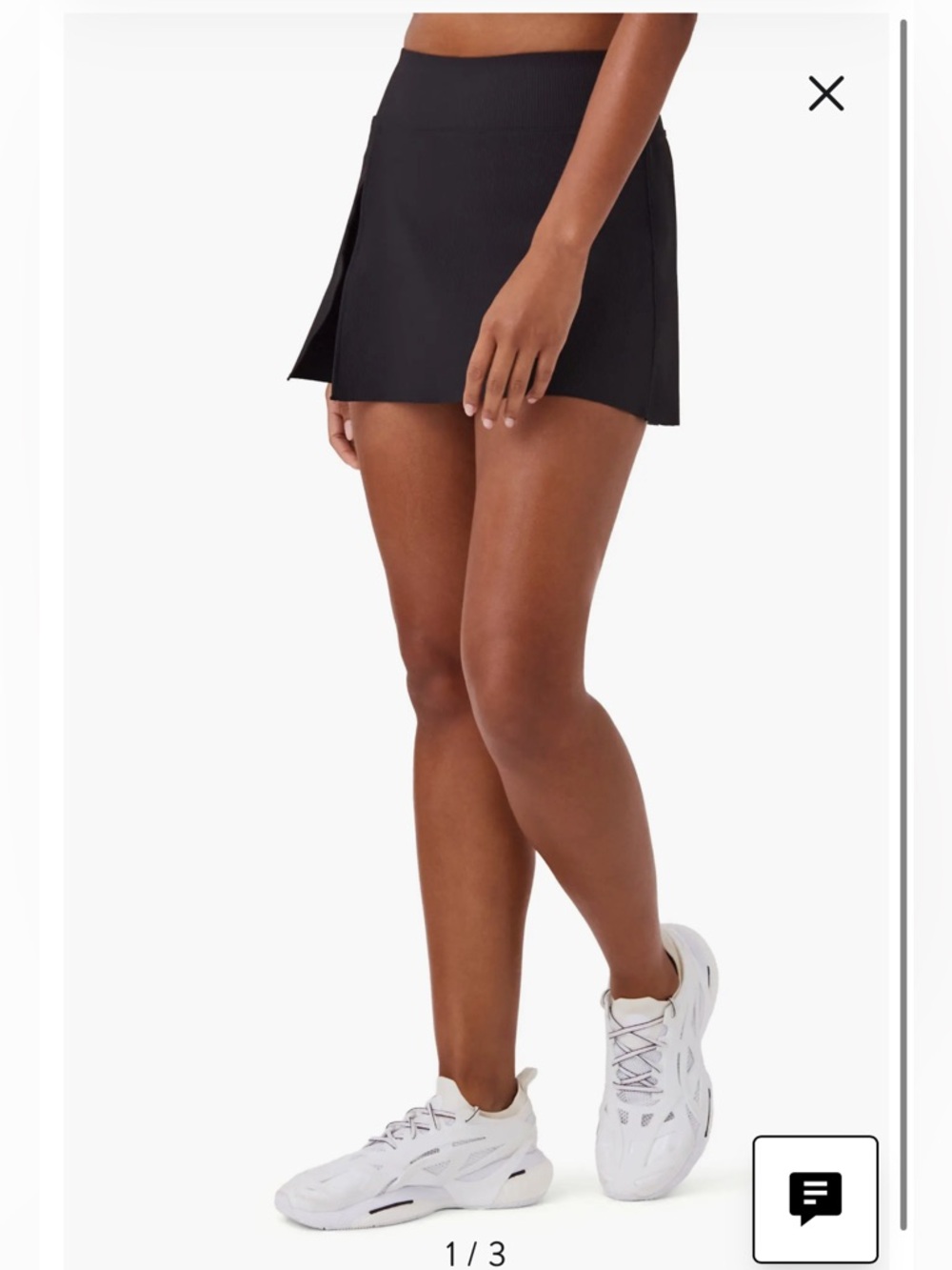 SPANX Black Athletic Skort with Side Slit